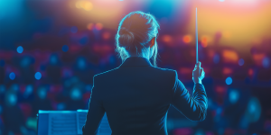 Elena sitzt am Tisch mit ihrem Laptop und hat dabei einen Ausblick auf die Berge | Ski-Office | Kraus & Partner - Transformation Experts